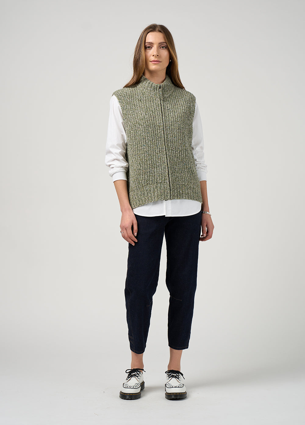 Madly Sweetly Campfire Vest Sage Fleck
