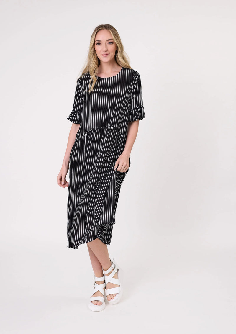 Lemon Tree Madonna Dress White Stripe