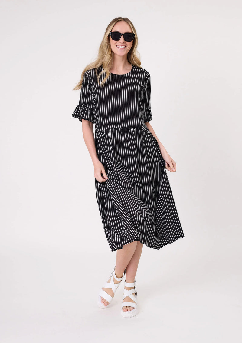 Lemon Tree Madonna Dress White Stripe