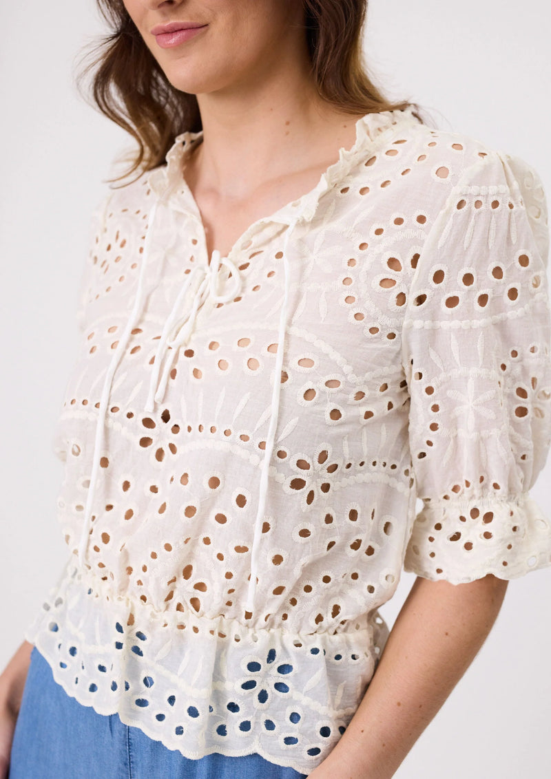 Lemon Tree Milana Lace Top Cream
