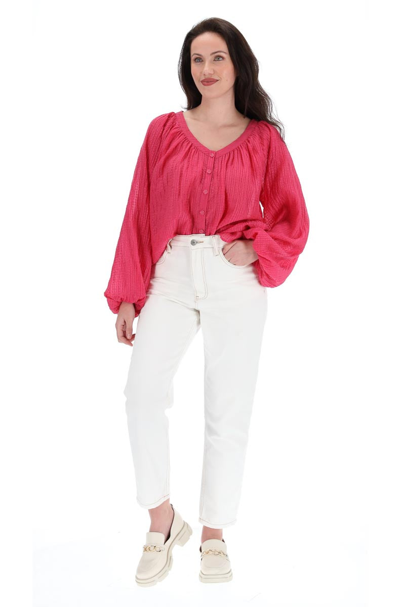 Charlo Milana Top Bright Pink