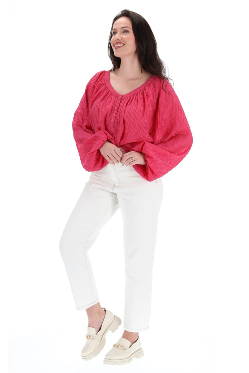 Charlo Milana Top Bright Pink