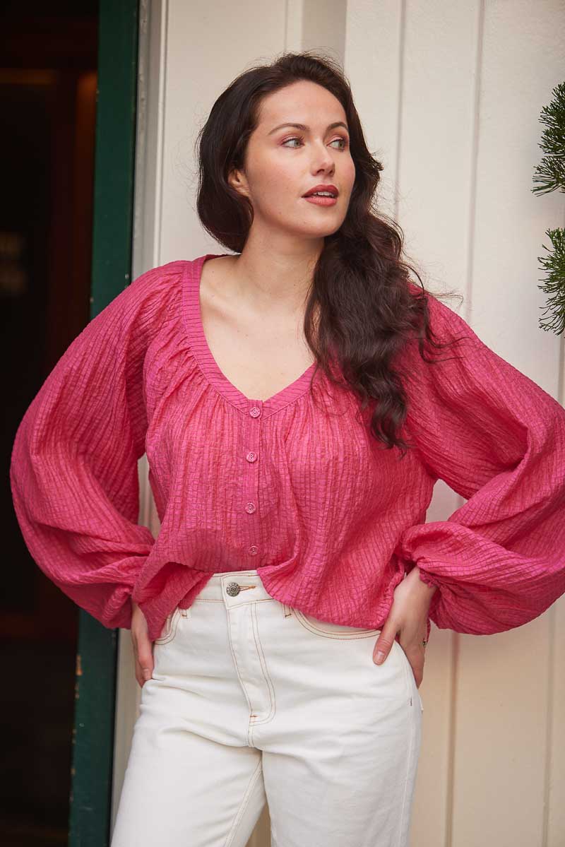 Charlo Milana Top Bright Pink