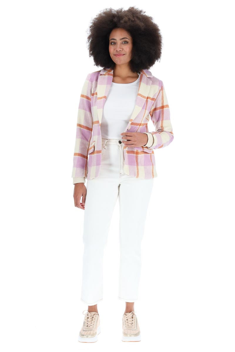 Charlo Nadia Blazer Liliac Check