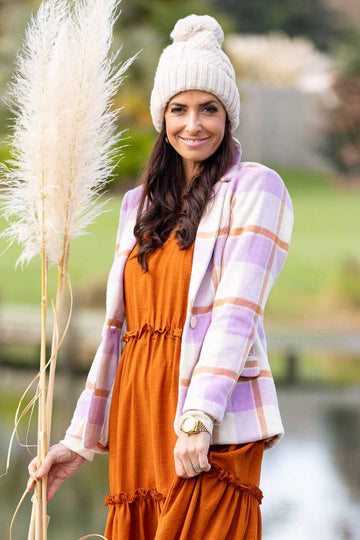 Charlo Nadia Blazer Liliac Check