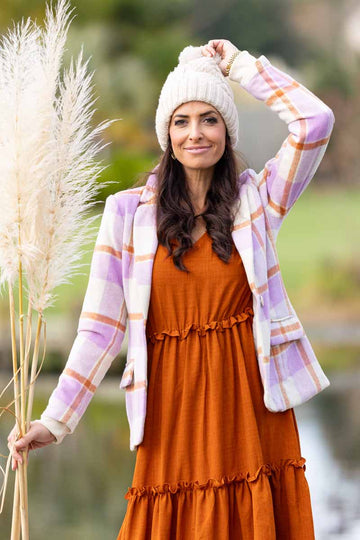 Charlo Nadia Blazer Liliac Check