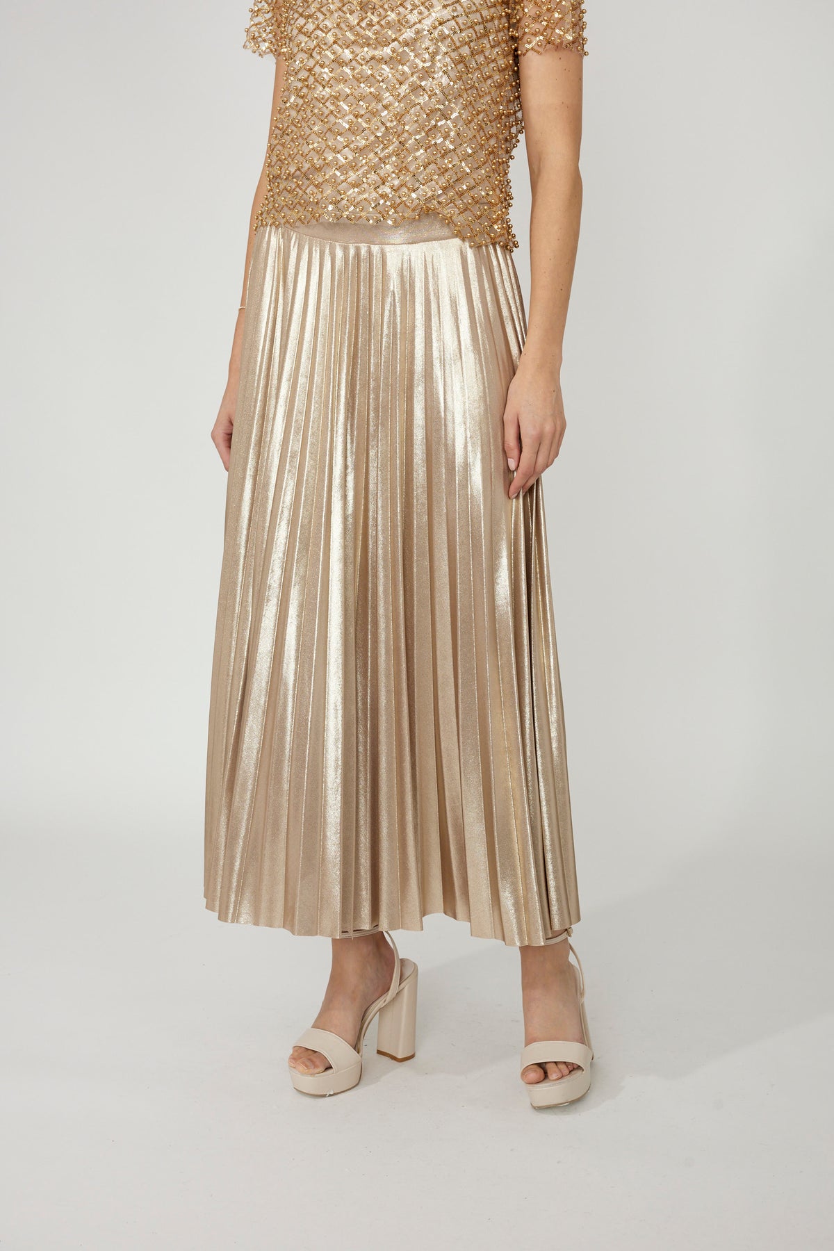 Frank Lyman Sparkly Skirt - Gold