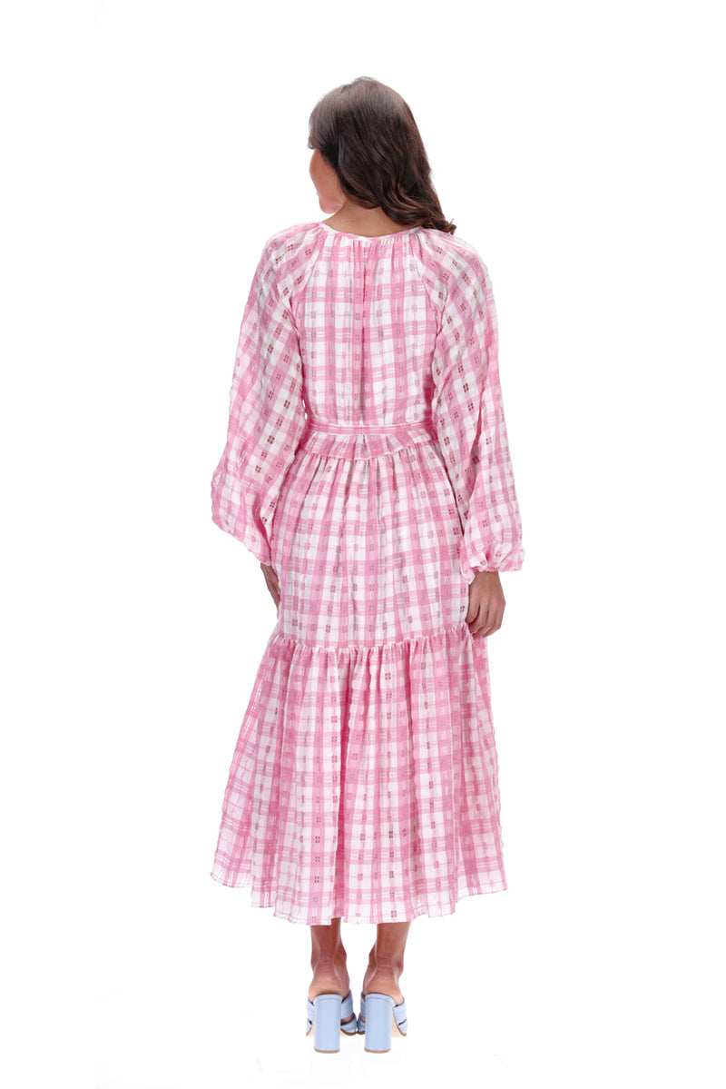 Augustine Madison Maxi Dress Pink Check