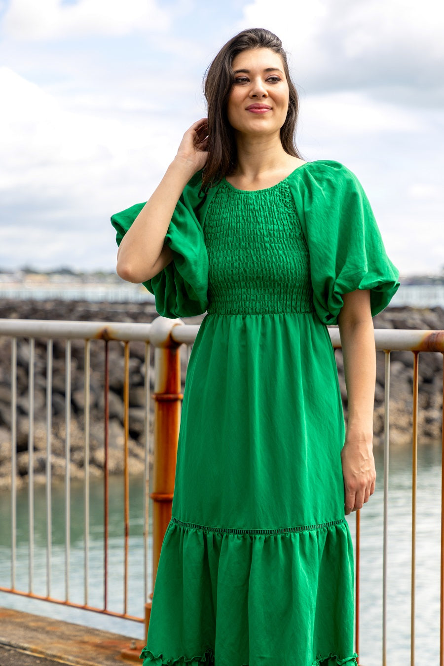 green maxi dress nz Charlo Sasha Women's Viscose Maxi Dress