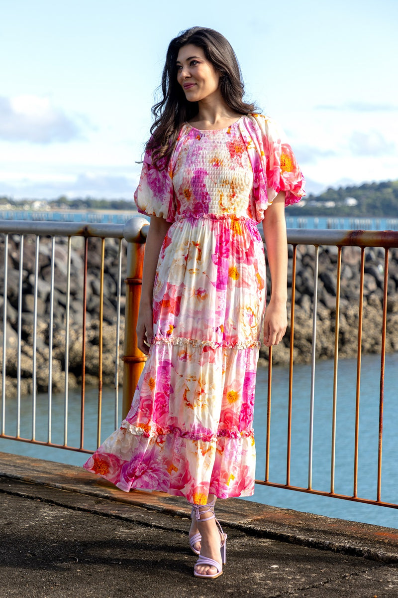 Augustine Courtney Maxi Dress Pink Floral