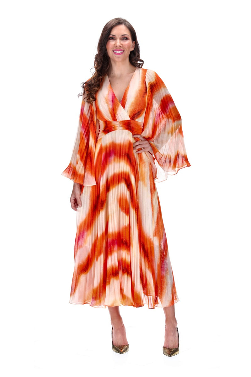 Augustine Amber Pleated Dress