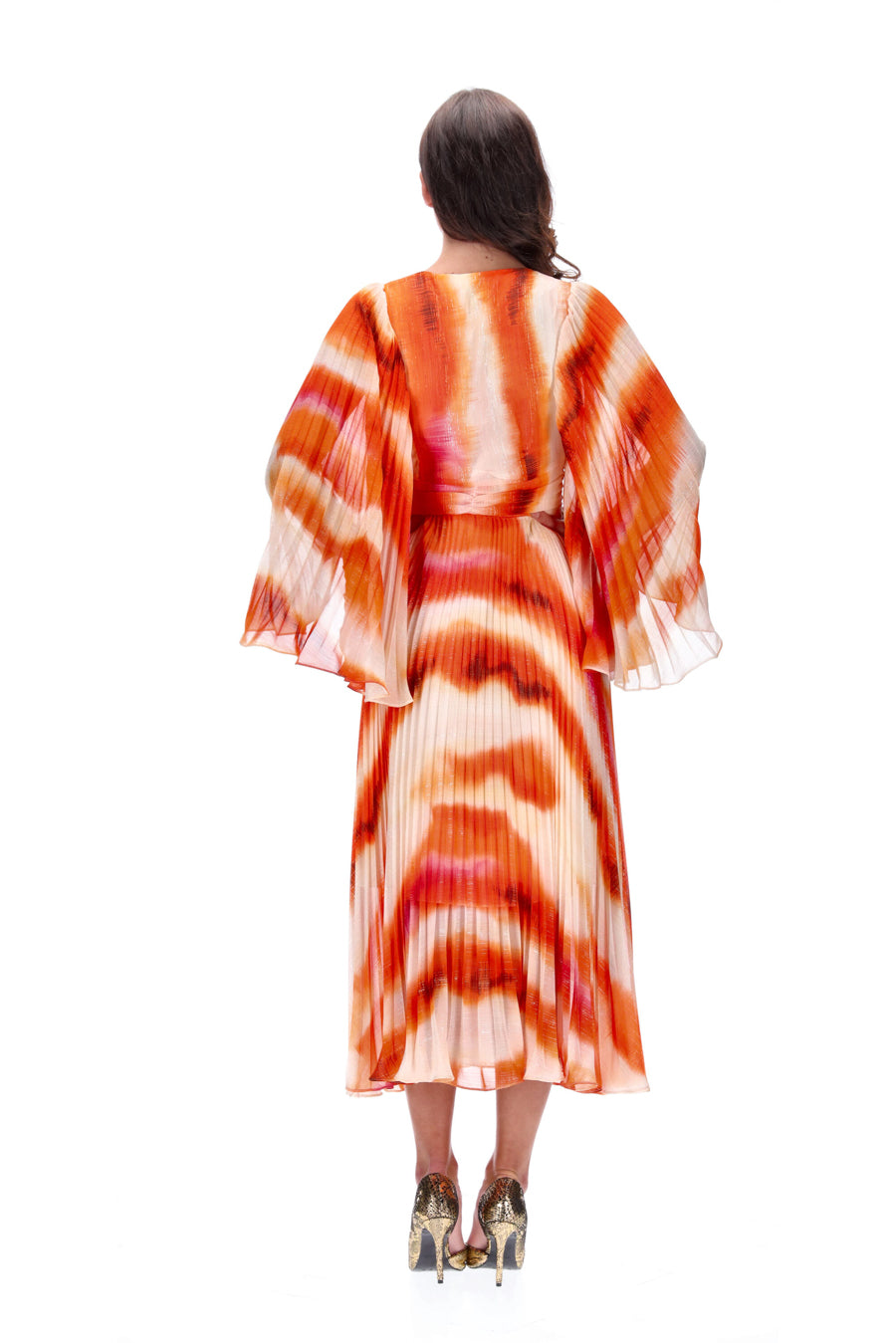 Augustine Amber Pleated Dress