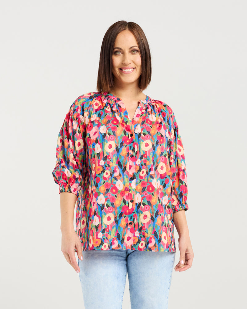 Seduce Evie Shirt = Canvas Blossom