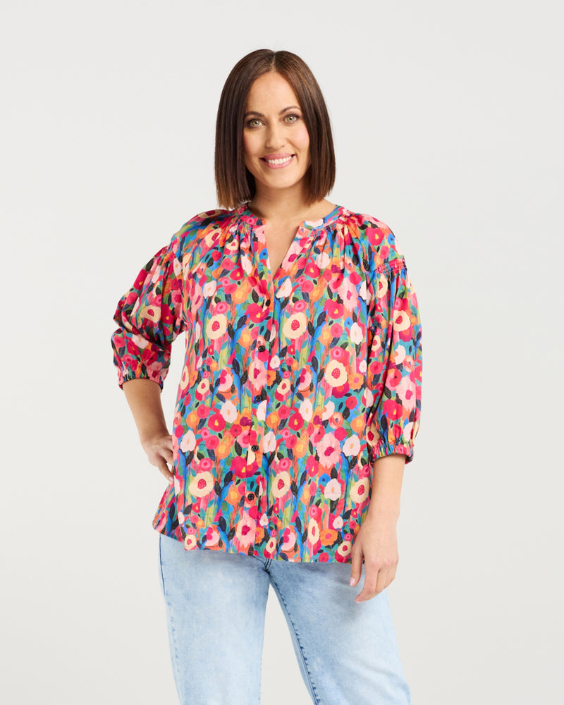 Seduce Evie Shirt = Canvas Blossom