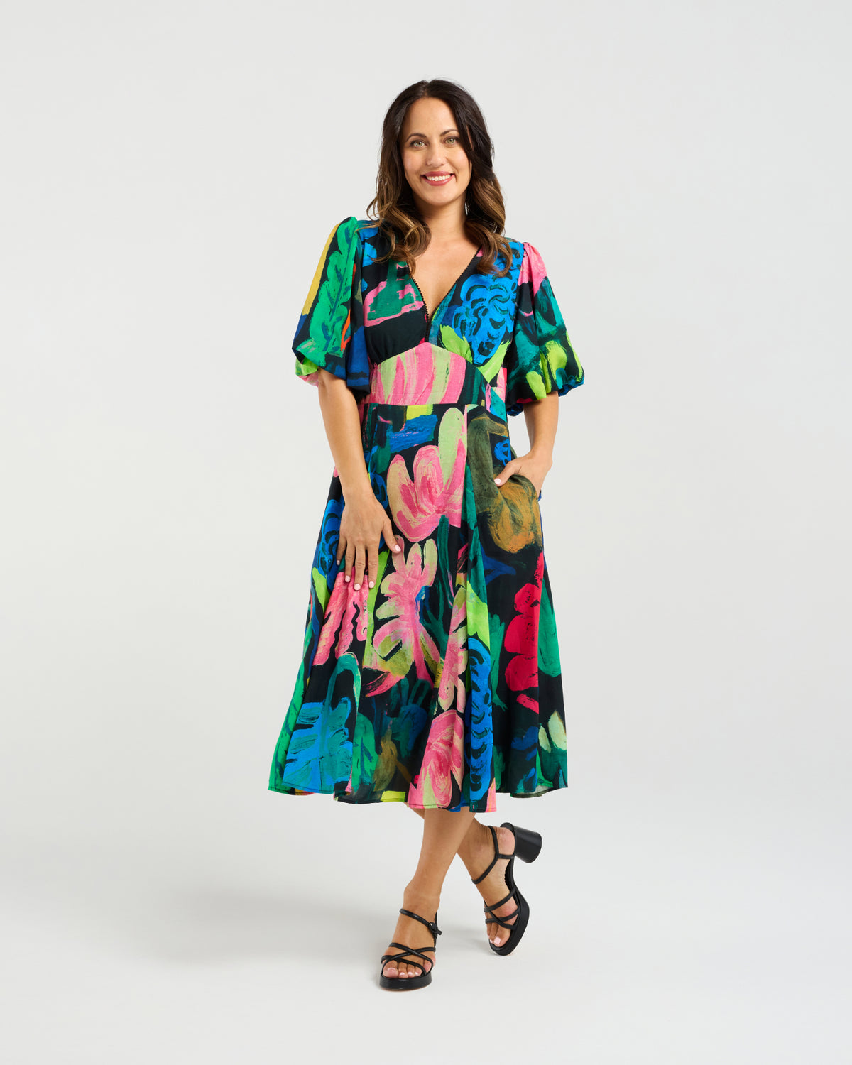 Seduce Olivia Dress - Midnight Fern