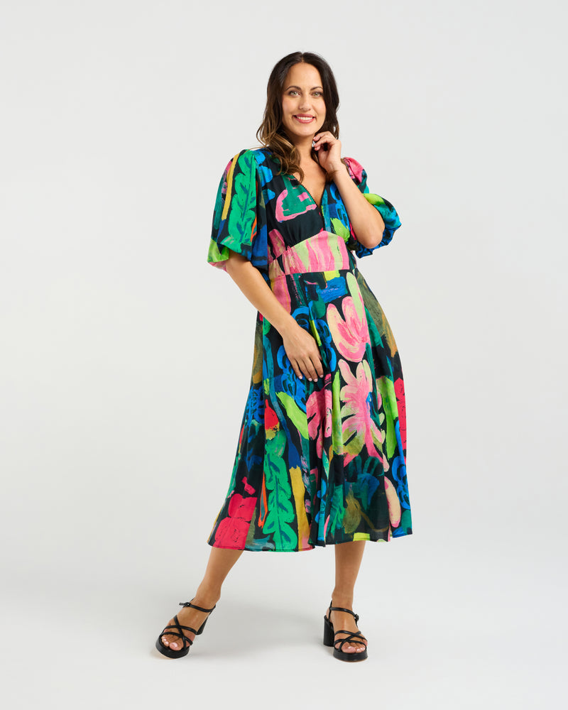 Seduce Olivia Dress - Midnight Fern