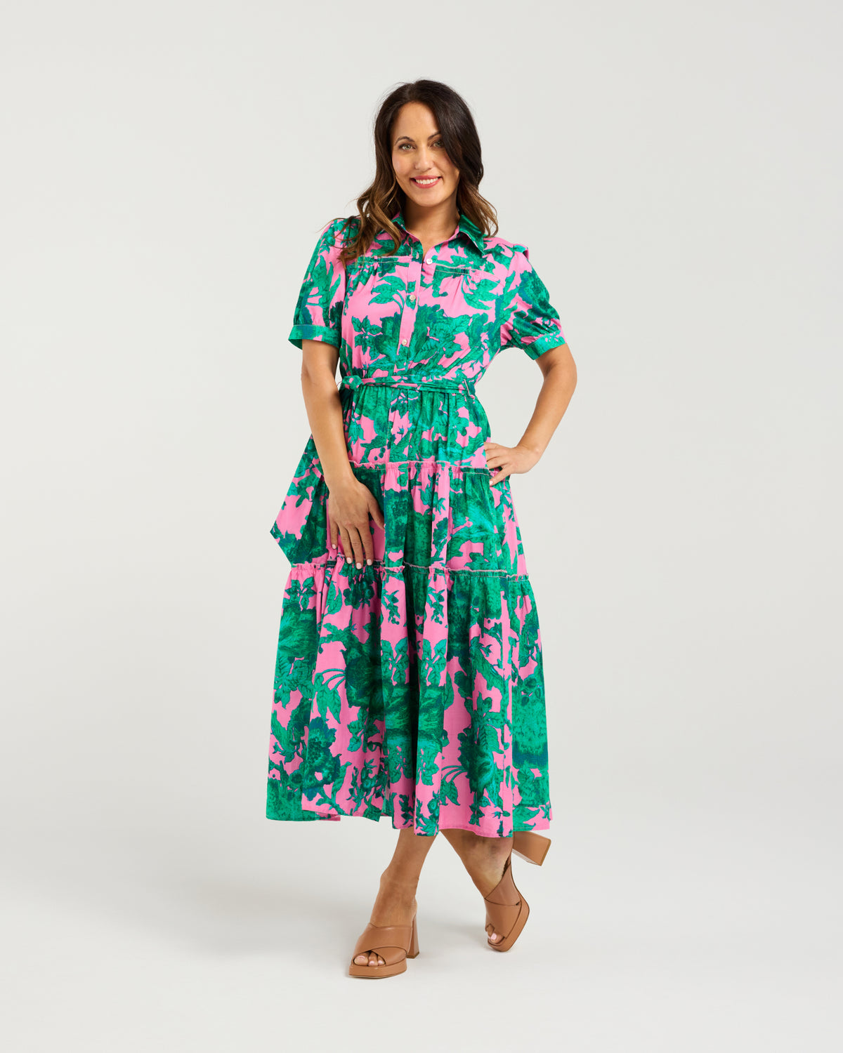 Seduce Elise Dress - Pink Jungle