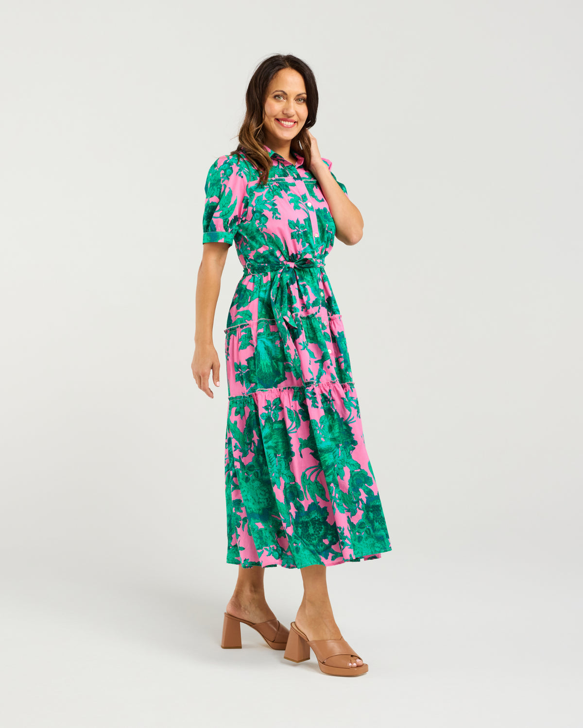 Seduce Elise Dress - Pink Jungle