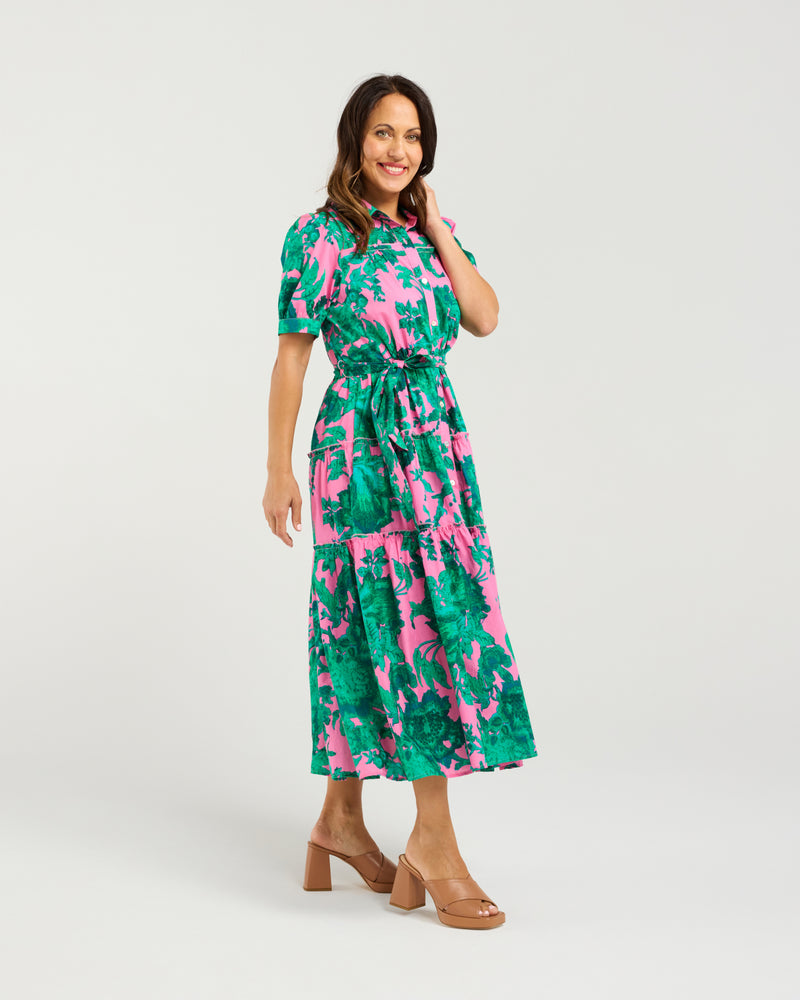 Seduce Elise Dress - Pink Jungle