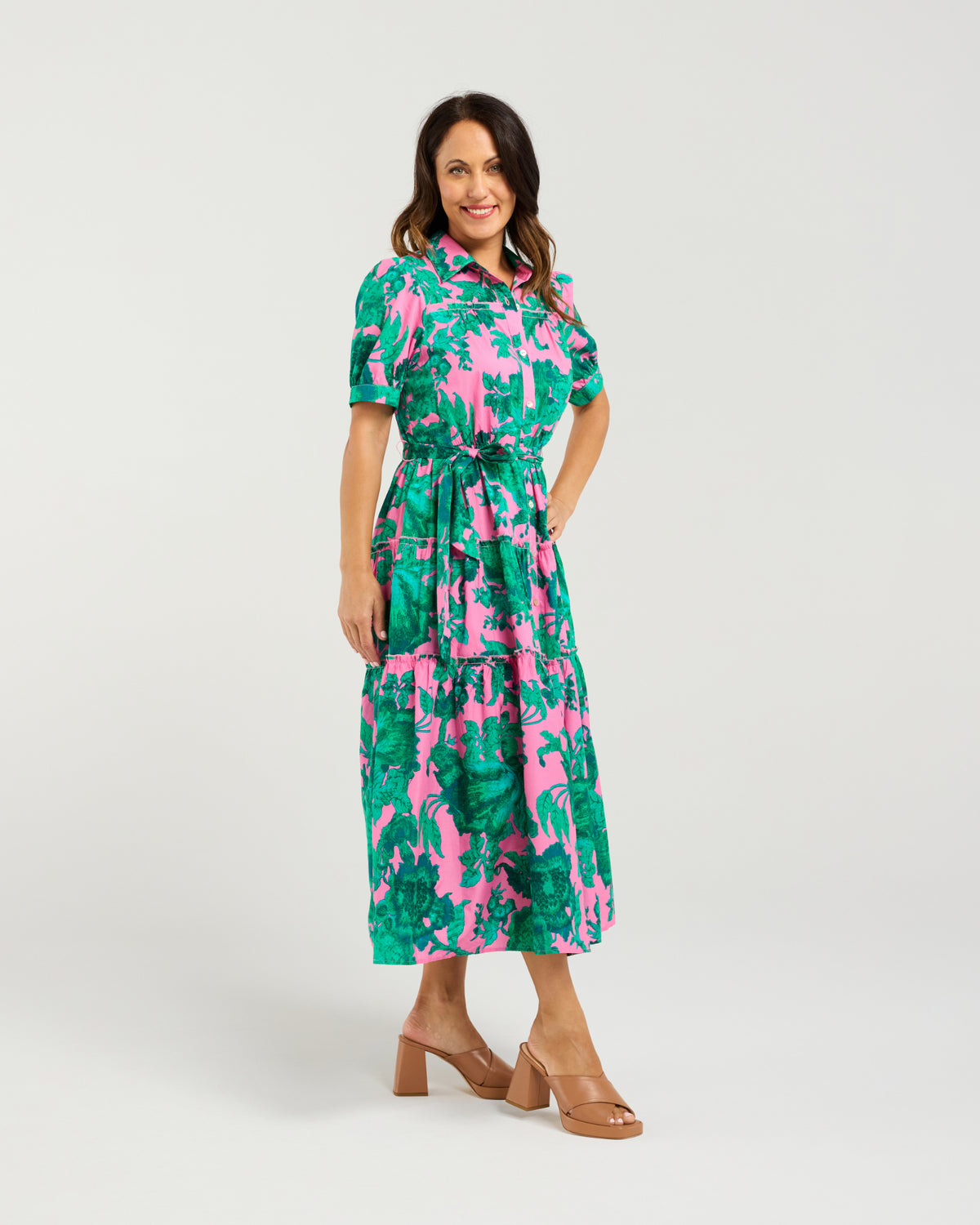 Seduce Elise Dress - Pink Jungle