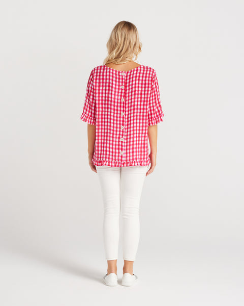 Seduce Dorothy Top Pink Check