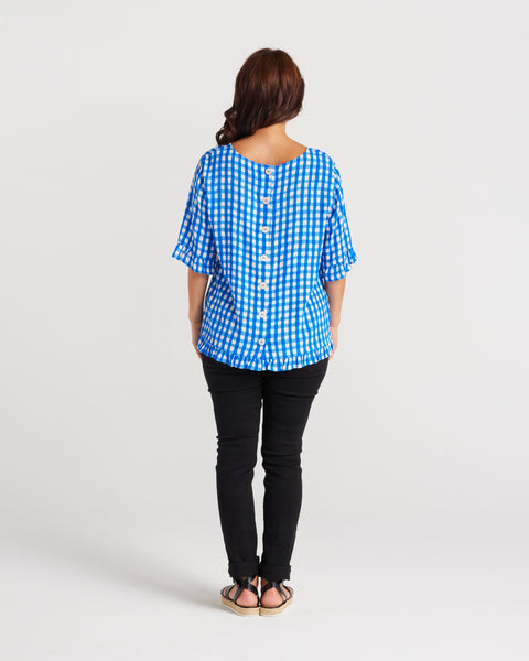 Seduce Dorothy Top Blue Check