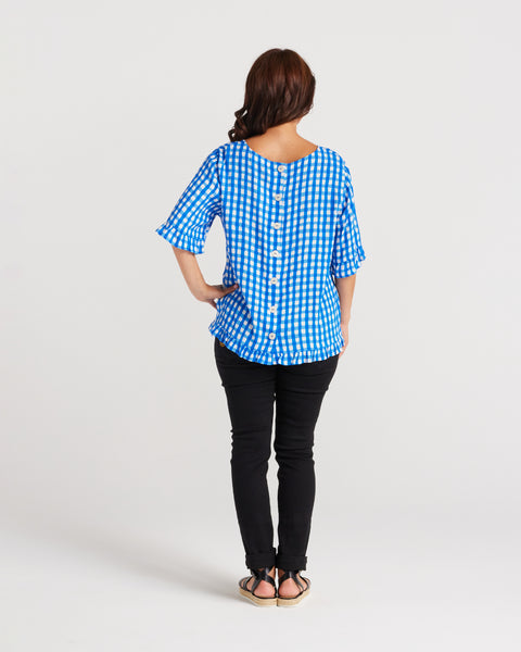 Seduce Dorothy Top Blue Check