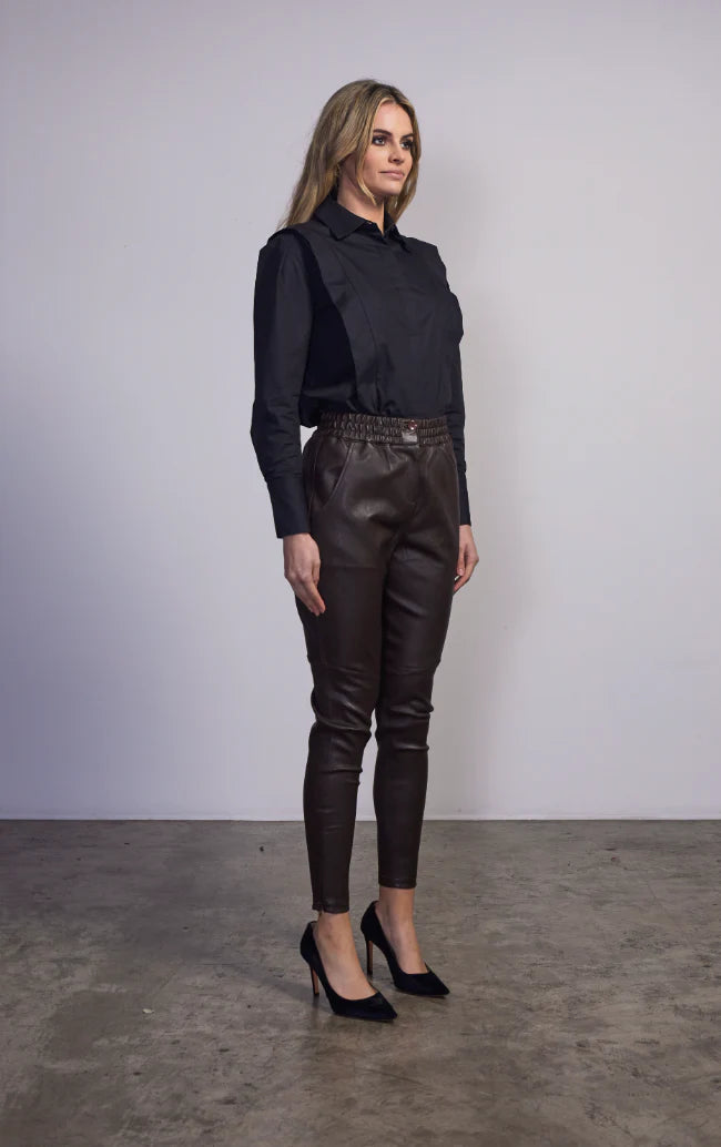 DEA Leather Rundle Pant - Moss