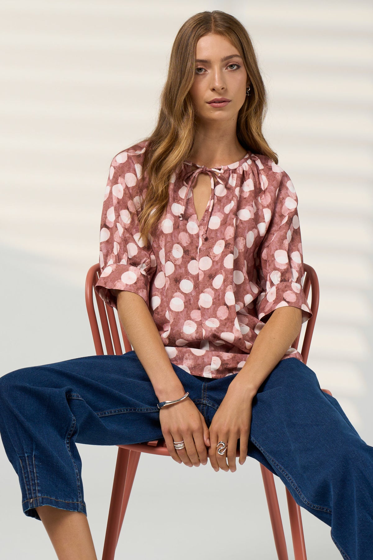 Madly Sweetly Vision Blouse- Cocoa Multi