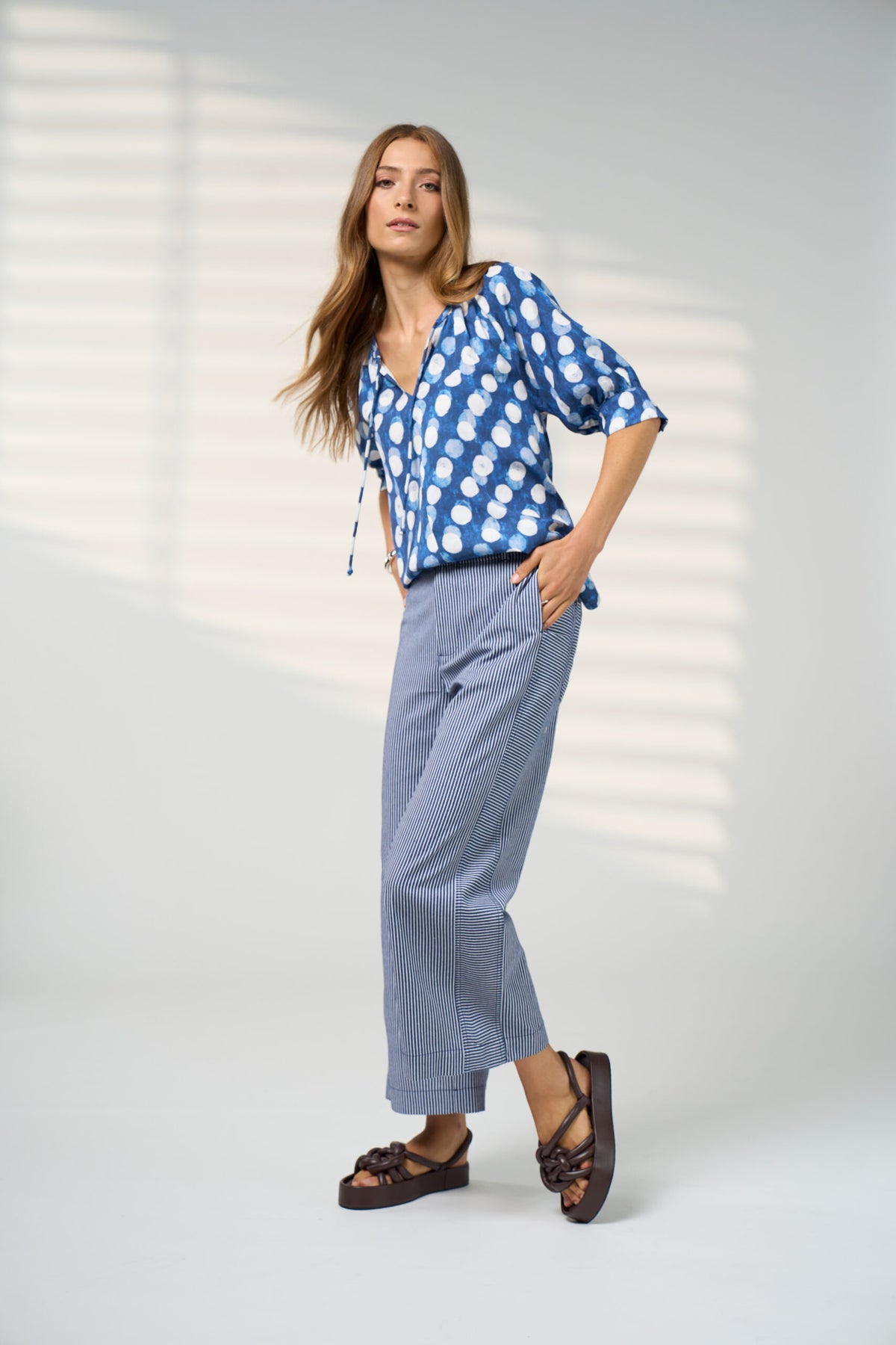 Madly Sweetly Vision Blouse- Denim Multi