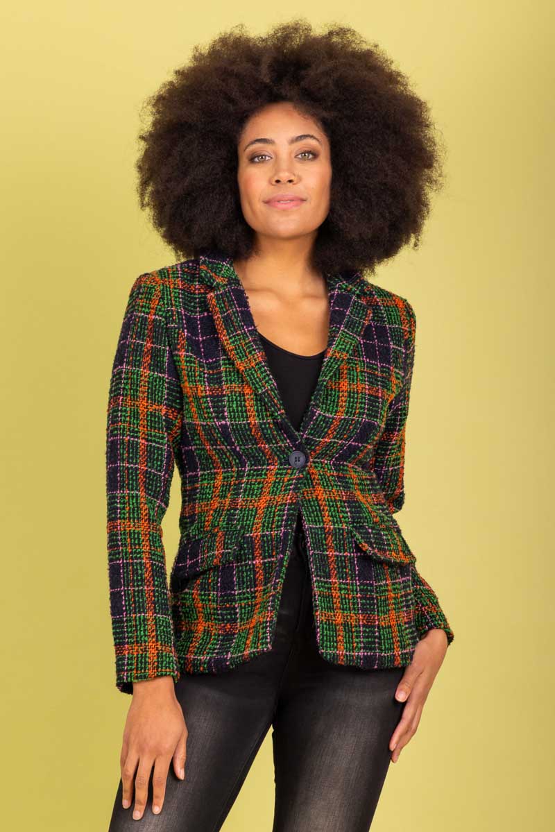 Charlo Simone Check Blazer