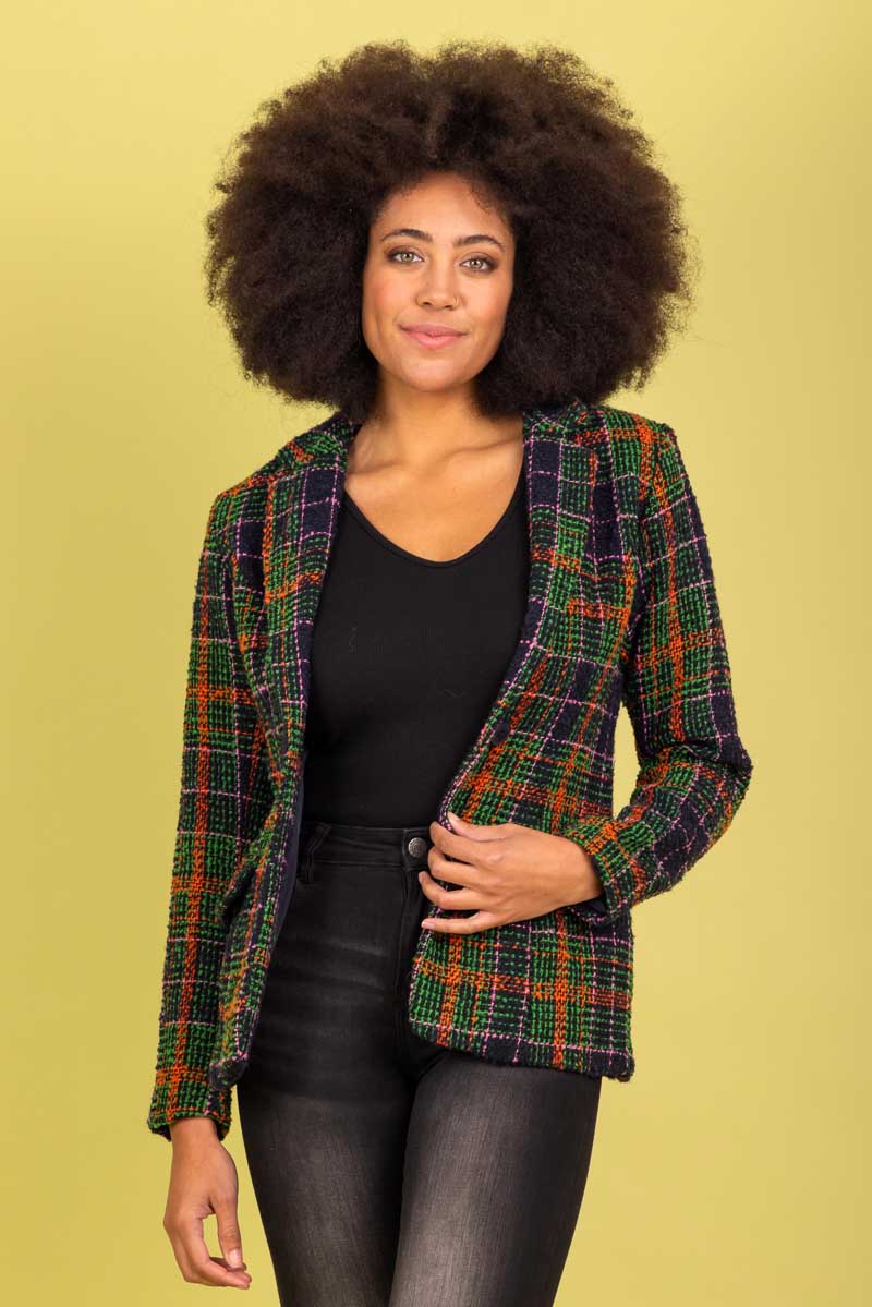 Charlo Simone Check Blazer