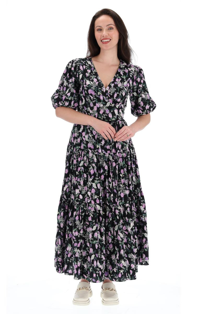 Charlo Sky Maxi Wrap Dress