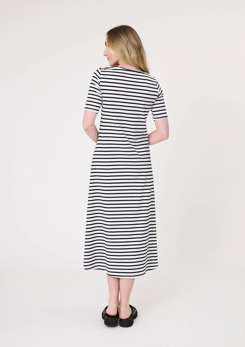 Lemon Tree Sole Dress Black White Stripe