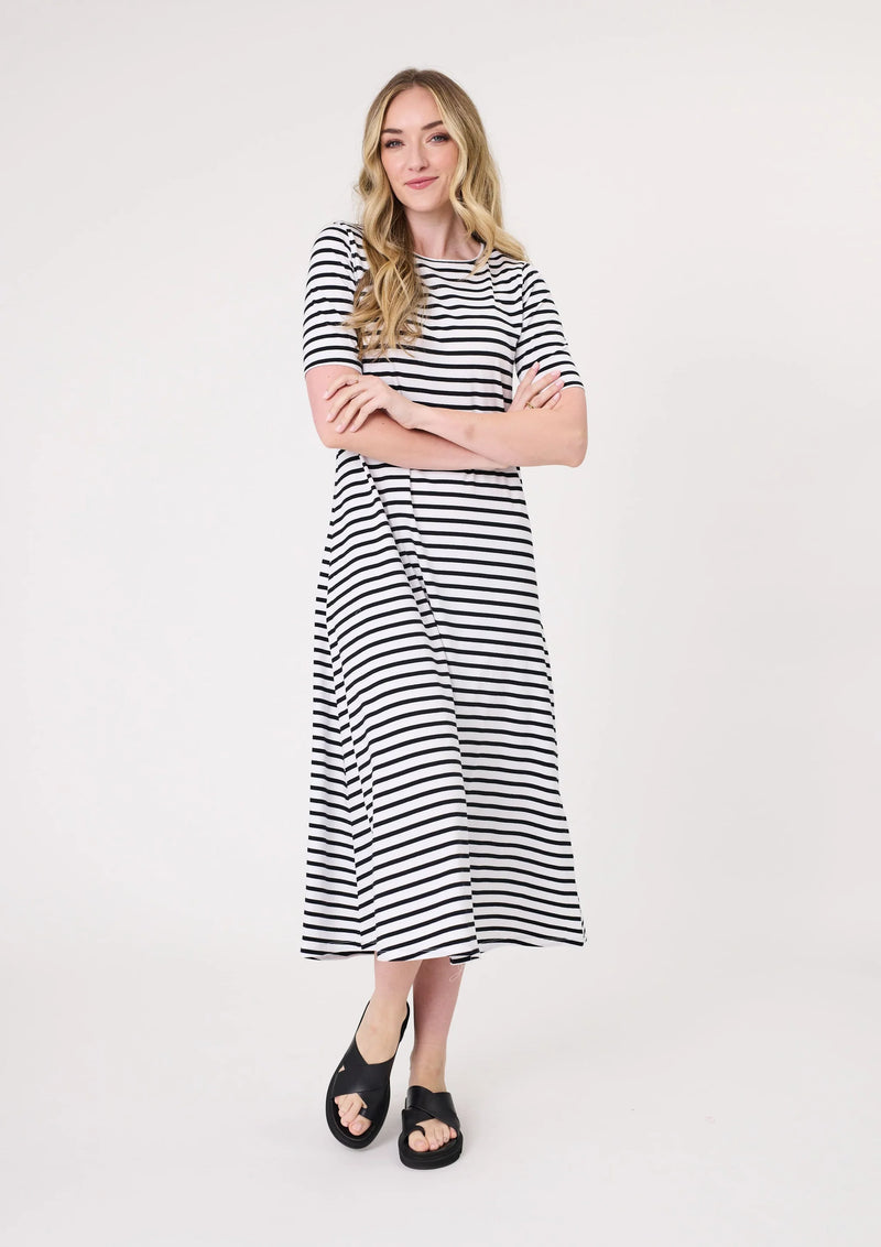 Lemon Tree Sole Dress Black White Stripe
