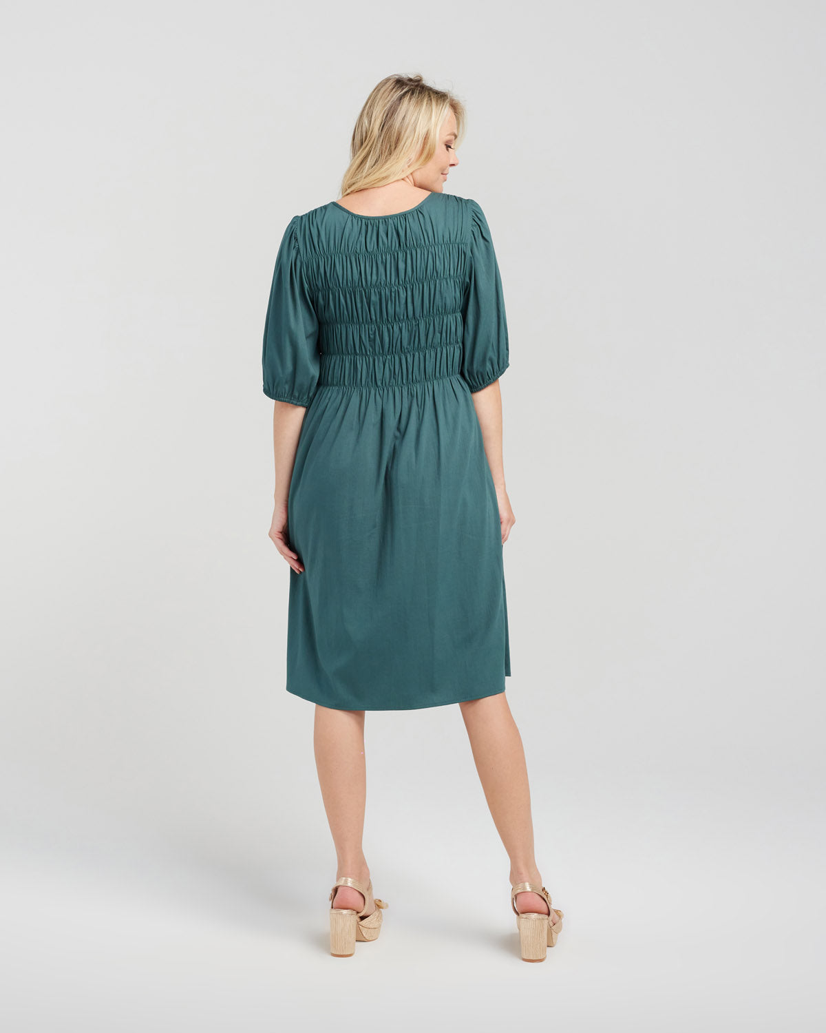 Zafina Sienna Dress - Deep Green