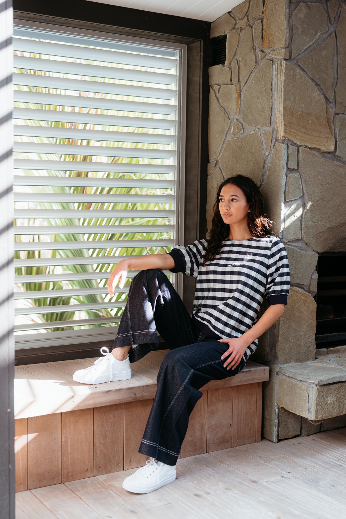 Zafina Havana Top - Navy Check