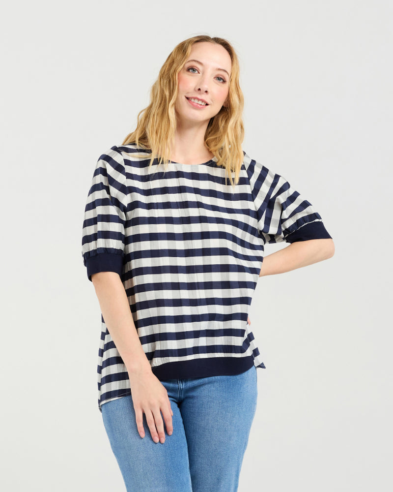 Zafina Havana Top - Navy Check