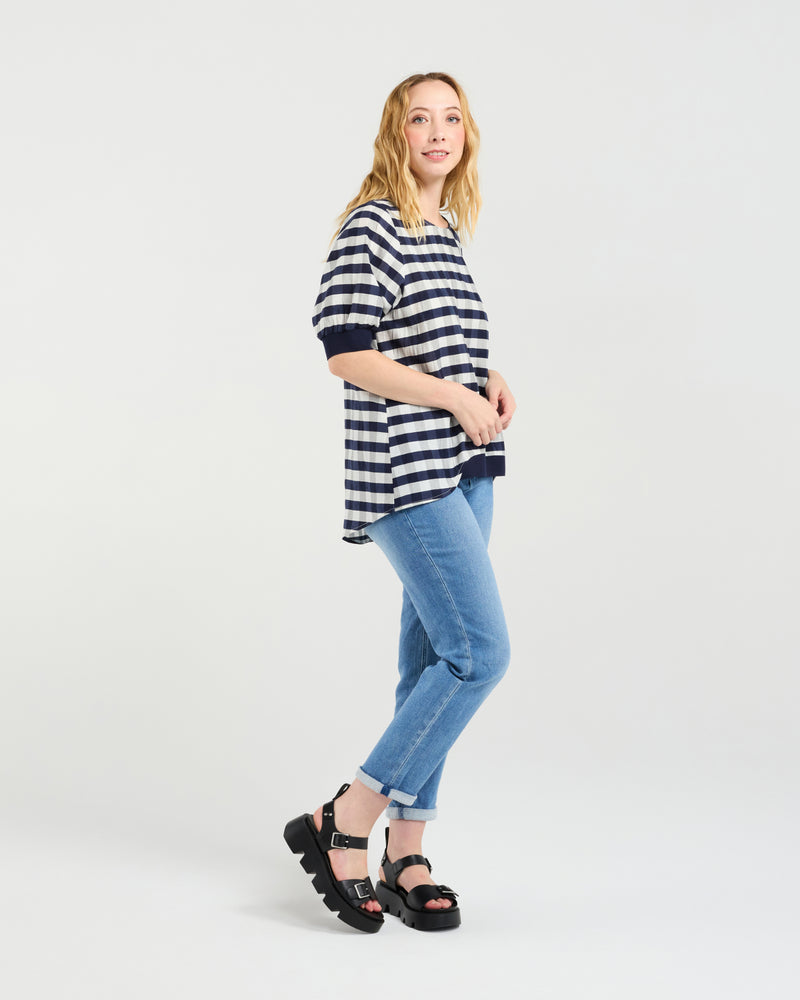 Zafina Havana Top - Navy Check