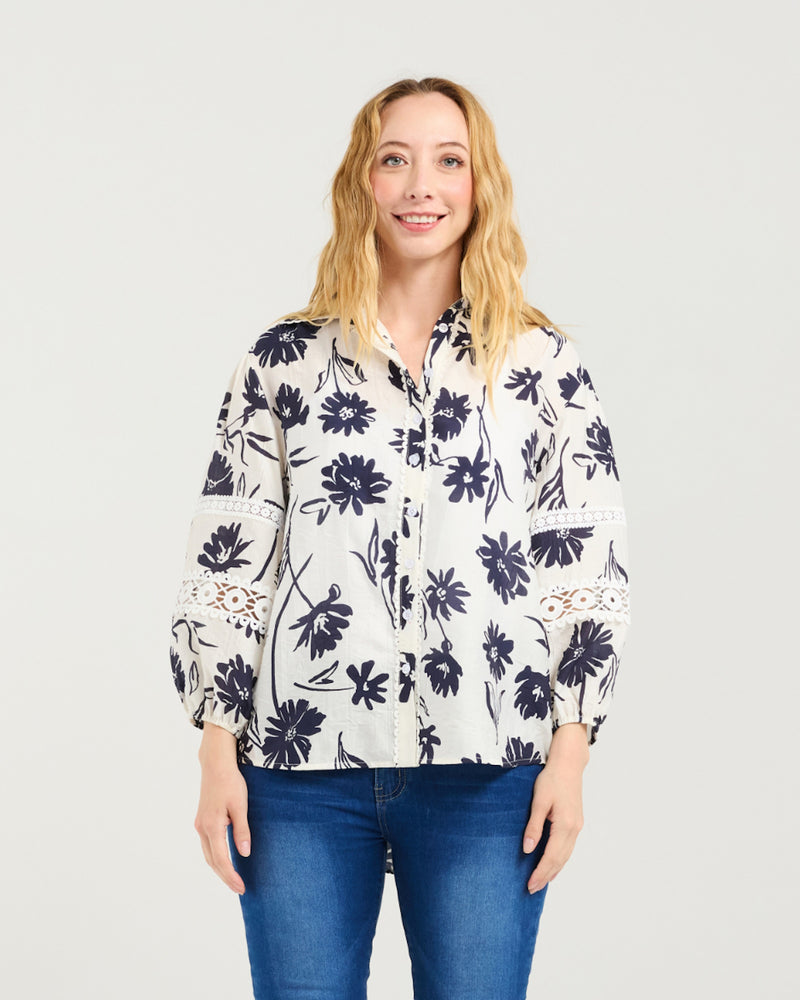 Zafina Arabella Shirt - Ink Blossom