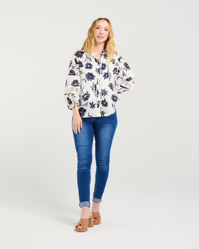 Zafina Arabella Shirt - Ink Blossom