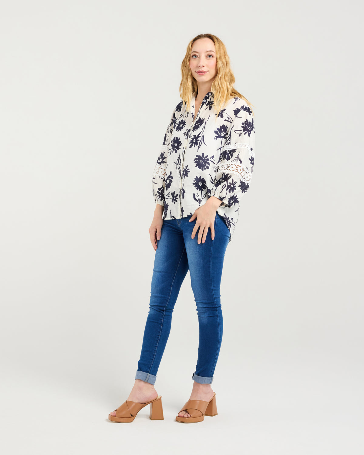 Zafina Arabella Shirt - Ink Blossom