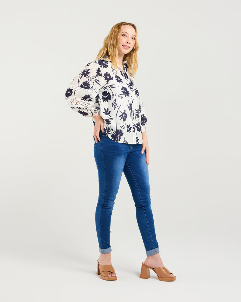 Zafina Arabella Shirt - Ink Blossom