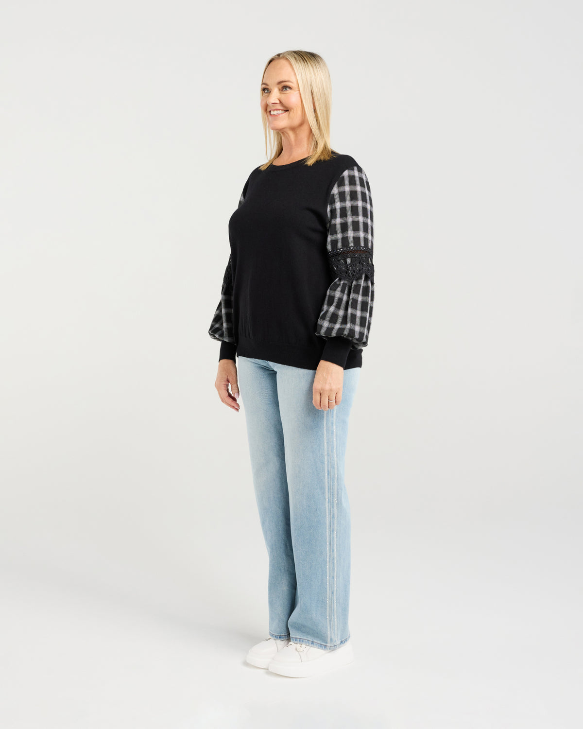 Zafina Lilith Top Black Check