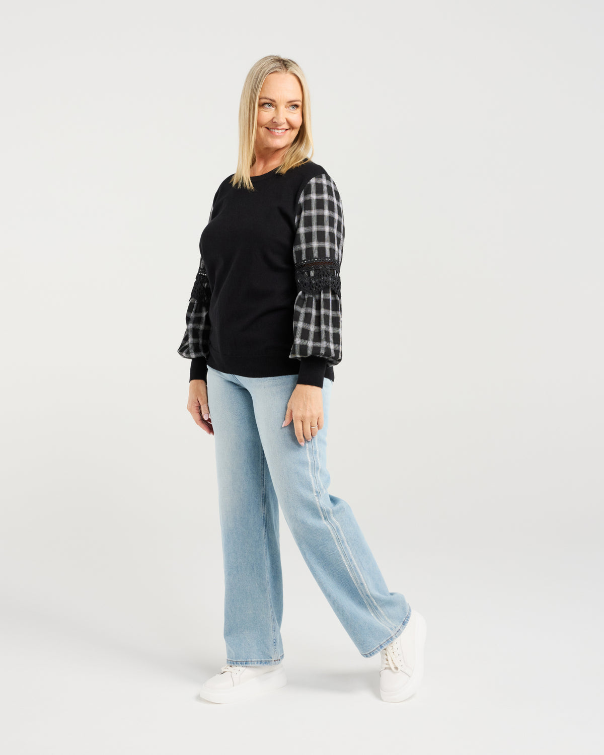 Zafina Lilith Top Black Check