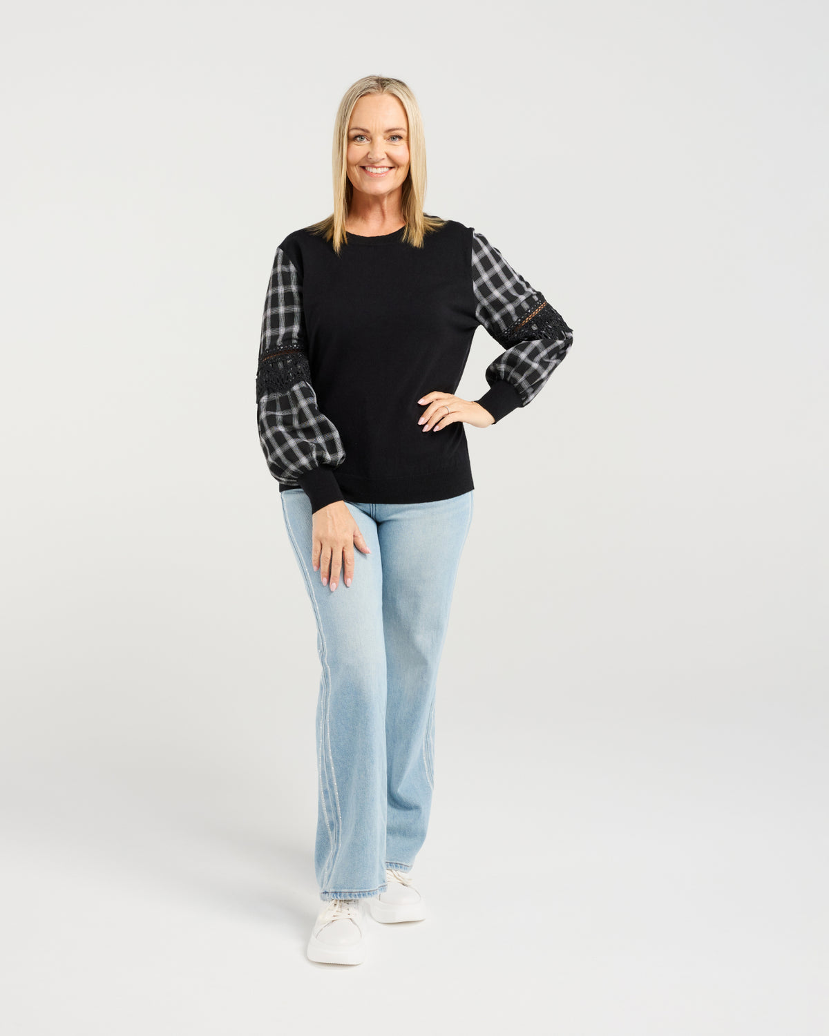Zafina Lilith Top Black Check