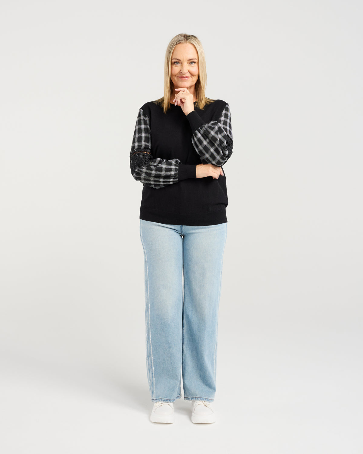 Zafina Lilith Top Black Check