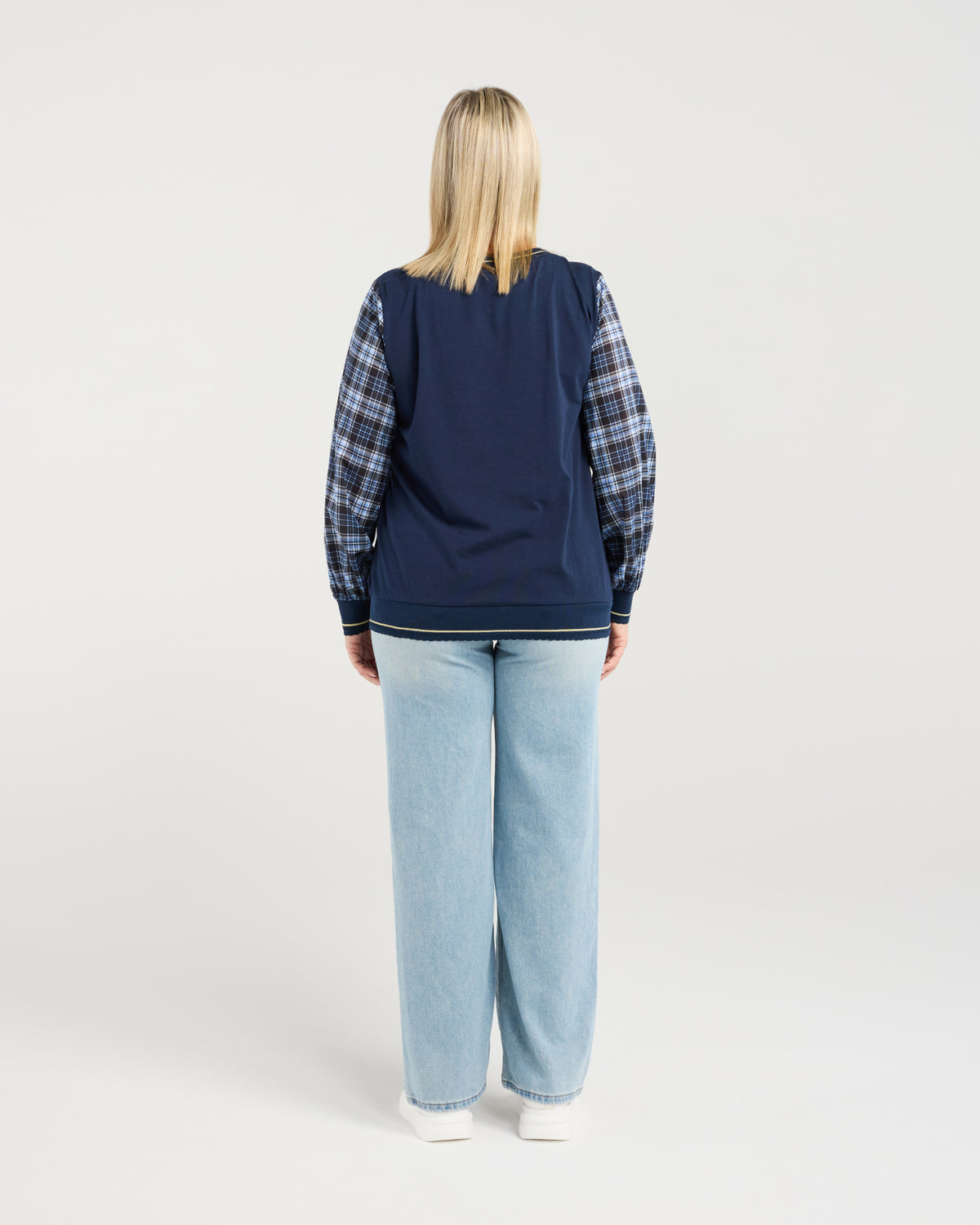 Zafina Isadora Top Plaid Night