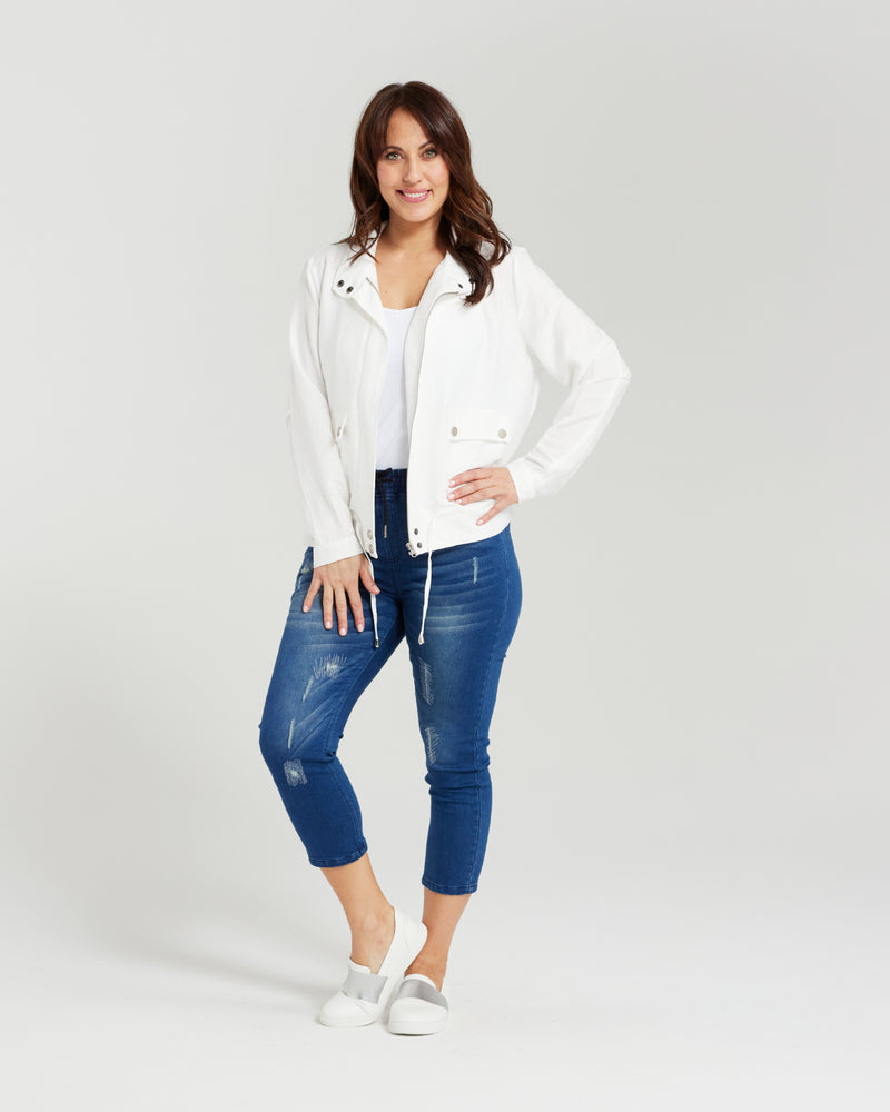 Zafina Flora Jacket White