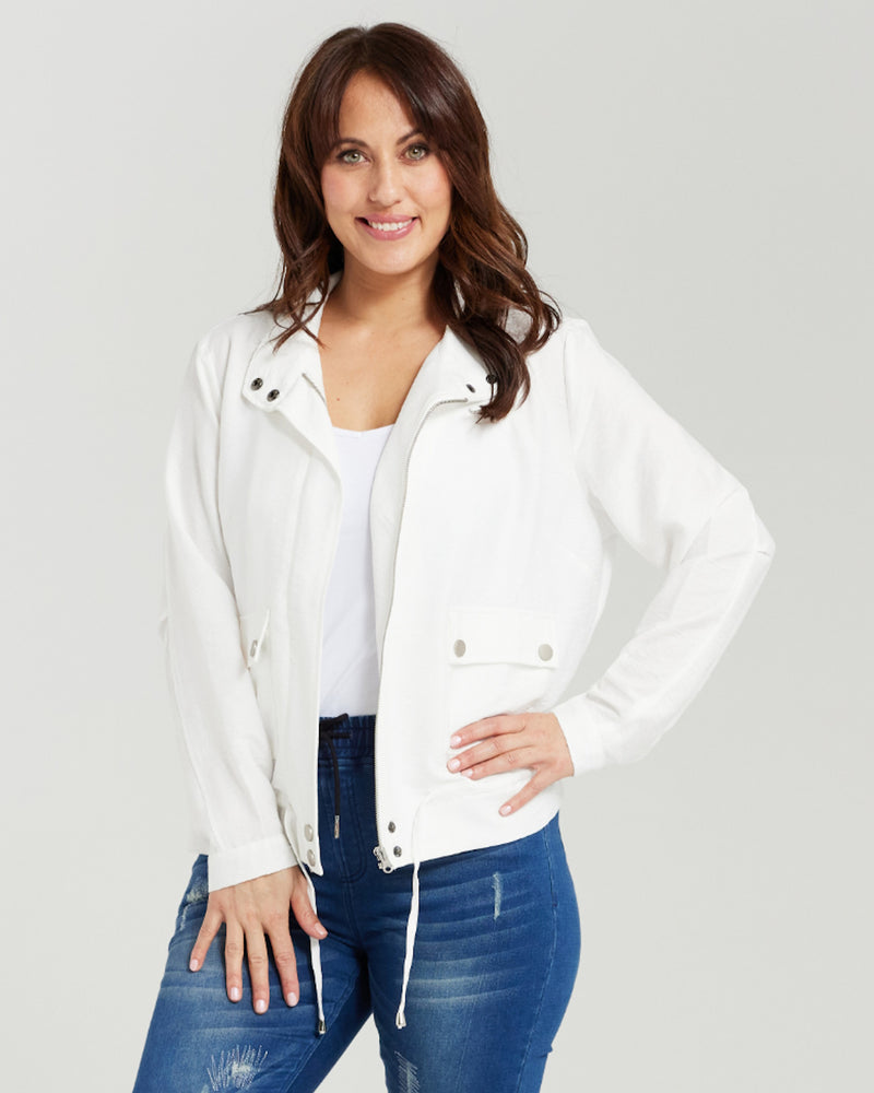 Zafina Flora Jacket White